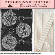 25TH LOLLY numbers and letters Chocolate candy mold With Candy Making Instruction - set of 2 molds with 25 sticks