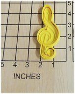 Treble Clef Shape Music Note Fondant Cookie Cutter and Stamp #1076 N2