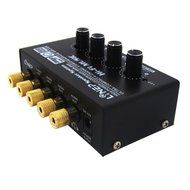 Julyfox&reg;high Performance 1 to 4 Output A908 Headset Amplifier Black Four-way Audio Amplifier N3