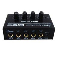 Julyfox&reg;high Performance 1 to 4 Output A908 Headset Amplifier Black Four-way Audio Amplifier N4