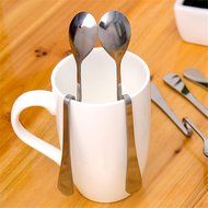 HSE 5 Pcs Stainless Steel Spoon Bending Hanging Cup Stainless Steel Coffee Spoon Bent Suspension Jam Spoon N2