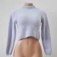 Blouse,BeautyVan Women Long-sleeved High-necked Shirt Umbilical Bottomed Plush Blouse (One Size, Gray) N20