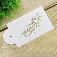 Sher Peacock Feather Cake Stencil Set, Cake top Stencil, Flower Stencils for Decoration N4