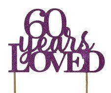 All About Details Purple 60-Years-Loved Cake Topper N2