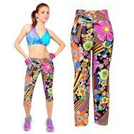 PHOTNO High Waist Fitness Yoga Sport Pants Printed Stretch Cropped Leggings N11