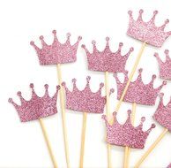 PuTwo 20 Counts Wedding Cake Decorating Frozen Cupcake Toppers Toothpicks, Sliver/Blue/Snow N20