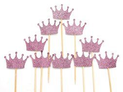 PuTwo 20 Counts Wedding Cake Decorating Frozen Cupcake Toppers Toothpicks, Sliver/Blue/Snow N21