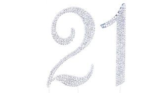 Number 2 Rhinestone Crystal Cake Topper Silver, Numbers, Letters for Wedding, Birthday, Anniversary, Party. Shine... N52