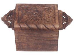 LIMITED OFFER - SouvNear Hand Carved Coffee / Tea Box with 2 Compartments for Tea Bags / Coffee Sachets / Dry... N2