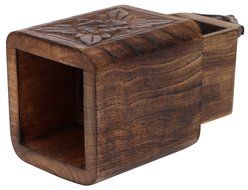 LIMITED OFFER - SouvNear Hand Carved Coffee / Tea Box with 2 Compartments for Tea Bags / Coffee Sachets / Dry... N3