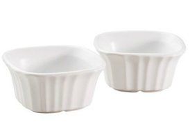 WORLD KITCHEN 1111281 SQ Ramekin, 7-Ounce, White, 2-Pack N2