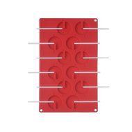 TANGCHU Silicone Chocolate Mould With 20Pcs Plastic Stick Lollipop Shape 11.4*6.69inch Red