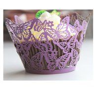 Kuke 24 pcs Dancing Butterfly Laser Cut Cupcake Wrappers Cupcake Liners Muffin Container for Baby Shower Baby... N10