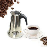 2-Cup Stove Top Espresso Pot Coffee Maker Percolator, Stainless Steel N15
