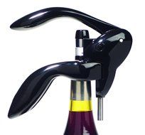 Houdini Lever Corkscrew with Foil Cutter and Extra Spiral (Velvet Black) N5