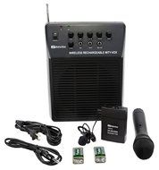 AMPLIVOX SW212 MITY-VOX AC / DC + "D" Battery Powered Portable Public Address (PA SYSTEM) w/ Wireless Lapel +... N3