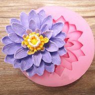 Lotus Flower 3D Fondant Cake Mold Candy Sugar craft Cutter Baking Tool Random Color N5