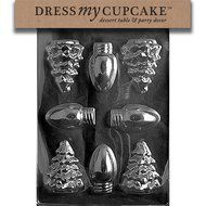 Dress My Cupcake DMCC435SET Chocolate Candy Mold, Tree Light Bulbs Mold, Set of 6