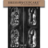 Dress My Cupcake DMCE055 Chocolate Candy Mold, Hollow Chunk Bunny, Easter