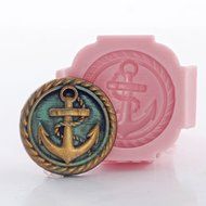 Nautical Anchor Button Silicone Mold Food Safe Fondant, Chocolate, Candy, Mint, Resin, Polymer Clay, Jewelry,... N9