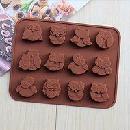 Y&amp;XL&amp;H 12 Holes Silicone Owl Cake Decor Mould Candy Cookies Chocolate Mold Reusable Ice Sugar Mold N4