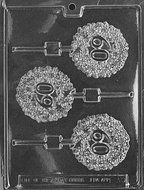 60th Lollipop Chocolate Candy Mold - 3 Count