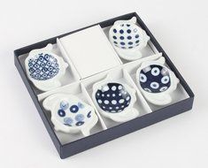 Saikai Pottery 5 sets of Pot type Chopstick rest set 14053 from Japan N2