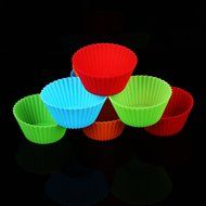 MassMall&reg; Set of 12 Coloured Silicone Cupcake / Muffin Cases 2.8" N2