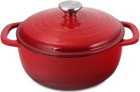 Enameled Cast Iron Dutch Oven &ndash; Red Color with Lid, 3.2-quart - by Utopia Kitchen N3
