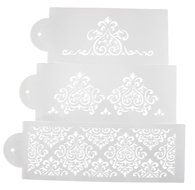 Beauty Clubs 3Pcs Wedding Decorating Tool Lace Flower Cake Cookie Fondant Side Baking Stencil