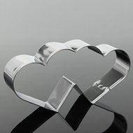 Stainless Steel Double Heart Cookie Cutter Cake Pastry Biscuit Mold Decoration Tool N4