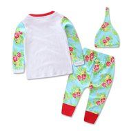 Clothes Set ,BeautyVan Newborn Baby Floral Print Long Sleeve Tops +Long Pants Hat Outfits Set Clothes (18M, Green)