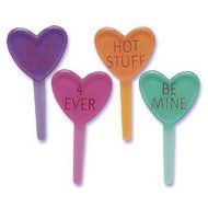 Conversation Hearts Valentine's Day Cupcake Toppers / Picks / 12 pcs