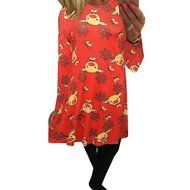 Xmas Print Dress,Morecome Women Christmas Long Sleeve Flared Party Dresses (XL, White) N6