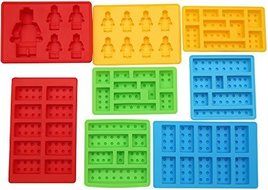 Fanhome Silicone Candy Molds For Lego Lovers, Chocolate Molds, Ice Cube Molds, Baking Molds (Set of 8) N5