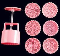 Benran Traditional Mid-autumn Festival DIY Decoration Hand Press Moon Cake Cutter Mold Set (Circular Flower Stamp... N12