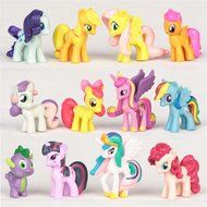 OliaDesign 12 Piece Little Pony PVC Toy Cake Topper Twilight Sparkle Figure Set, Multicolor N4