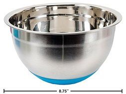 Stainless Steel Non-Slip Mixing Bowl with Silicone Bottom (8.5" (3QT))