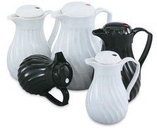 Vollrath 52174 SwirlServe Black Hot-N-Cold 64 Oz. Beverage Server