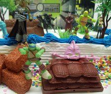 Teenage Mutant Ninja Turtles 25 Piece Birthday Cake Topper Set Featuring Sensei Splinter, Donatello, Leonardo,... N8