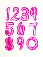 Numbers in a Funky script style font. For Cake Decorating icing Fondant