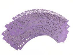 Yansanido 24 set ivory Filigree Artistic Bake Little Vine Lace Laser Cut Cupcake Wrapper Cup Muffin Case Trays... N7