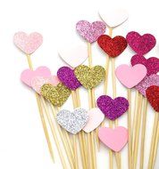 PuTwo 20 Counts Wedding Cake Decorating Frozen Cupcake Toppers Toothpicks, Sliver/Blue/Snow N39