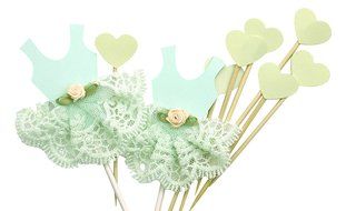 PuTwo 20 Counts Wedding Cake Decorating Frozen Cupcake Toppers Toothpicks, Sliver/Blue/Snow N44