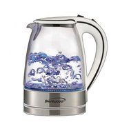 BRENTWOOD KT1900W Brentwood 7 Cup Capacity Tempered Glass Tea Kettles-(White)