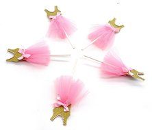 PuTwo 20 Counts Wedding Cake Decorating Frozen Cupcake Toppers Toothpicks, Sliver/Blue/Snow N50