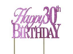 All About Details Pink Happy-30th-birthday Cake Topper