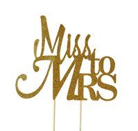 All About Details Gold Miss To Mrs Cake Topper N2
