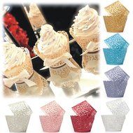 Leegoal 12pcs Muffin Case Cupcake Papper Cup Liner Birthday Wedding Cake Wrapper (Gold) N2