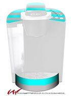 Psycho Stripes Neon Teal and Gray - Decal Style Vinyl Skin fits Keurig K40 Elite Coffee Makers (KEURIG NOT INCLUDED)